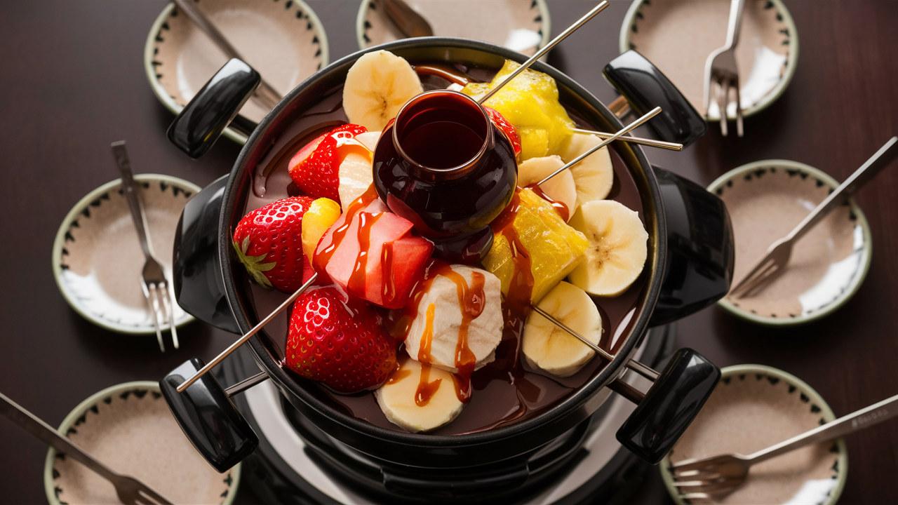 Fondue with Fruit Coulis and Liqueur Recipe: Sweet Fruit Dessert Fondue