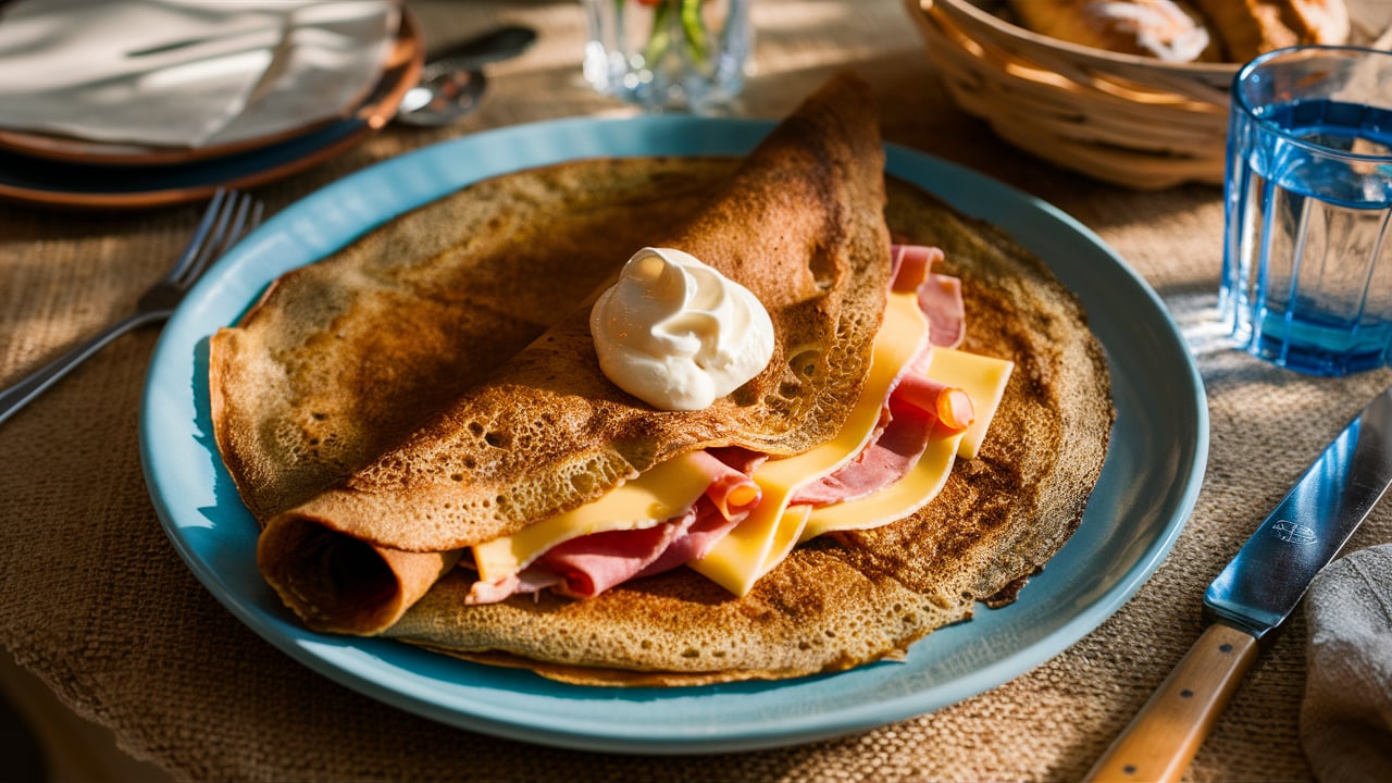 Buckwheat Galettes – Savory Crêpes with Ham & Cream Recipe: Rustic Free…
