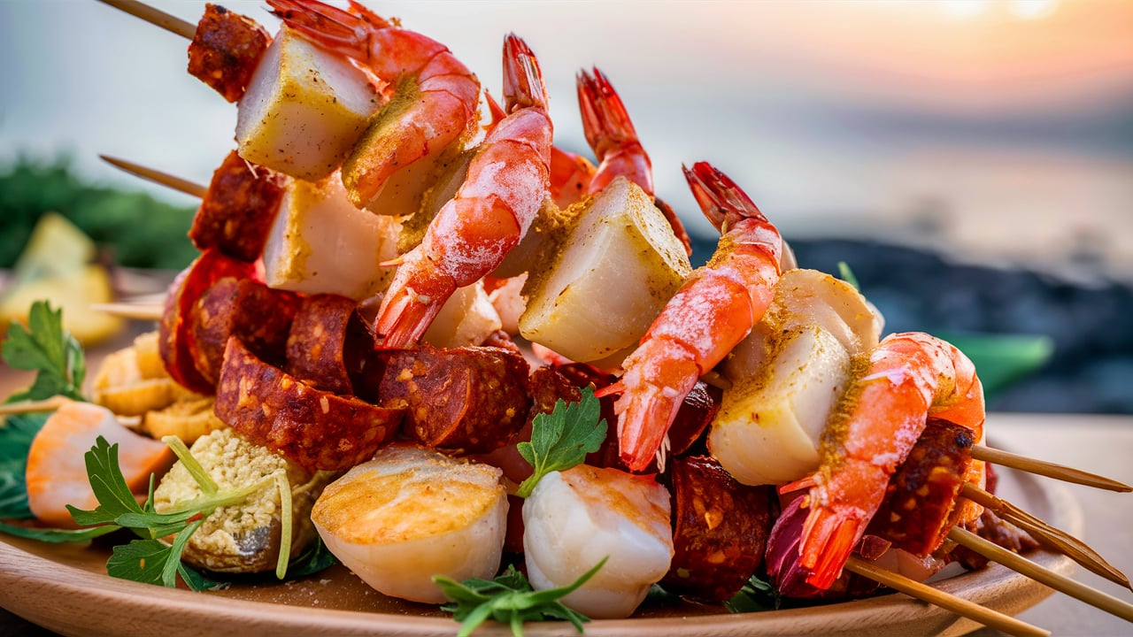 Seafood Paella Skewers Recipe: Fresh & Delightful Ocean Feast