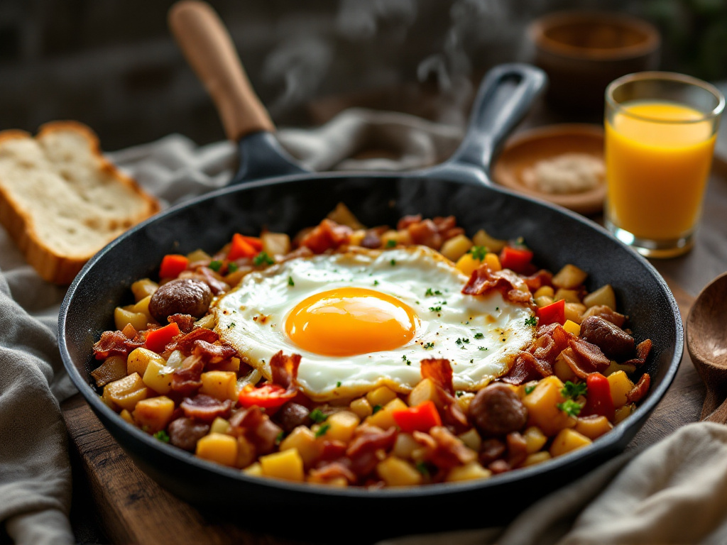 Diced potatoes, onions, and bell peppers sizzle on the Blackstone griddle, slightly caramelized.