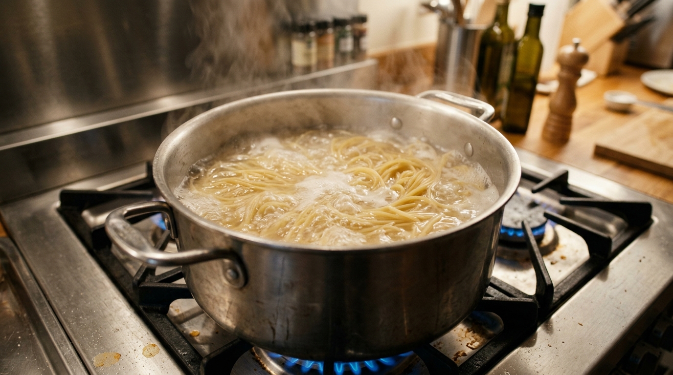 Melting cultured butter with minced garlic, Japanese mirin, and soy sauce in a cast iron skillet