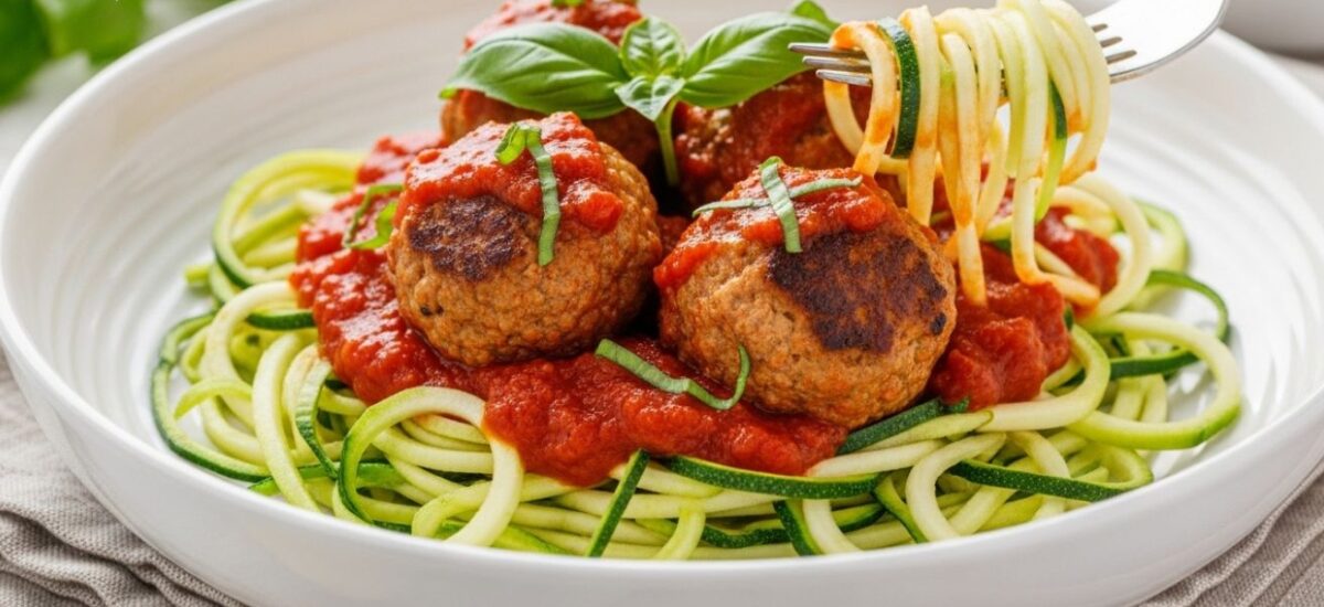 Einfache Whole30 Italienische Fleischbällchen mit Zucchini-Nudeln (Glutenfrei & Low-Carb!)
