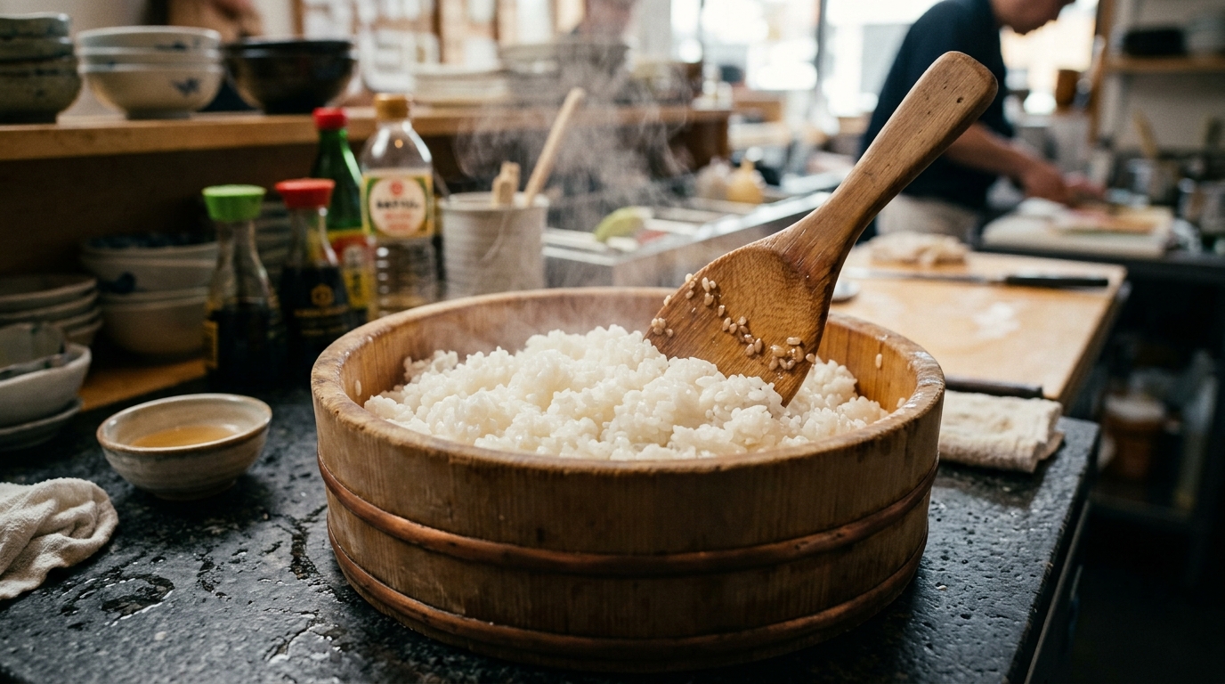 Extruding Compact Rice Cylinder from Bazooka onto Nori