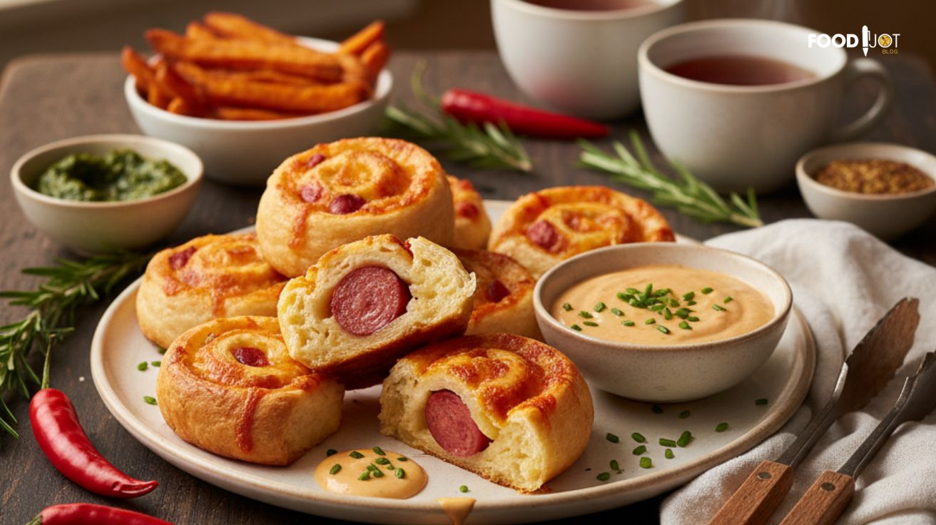 Hotdog Roll-Ups with Cheddar and Tangy Dip Recipe: Creamy & Flavorful Dip