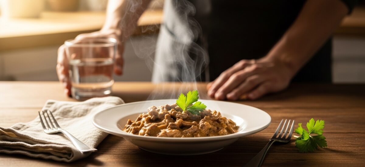 Klassisches Hausgemachtes Beef Stroganoff