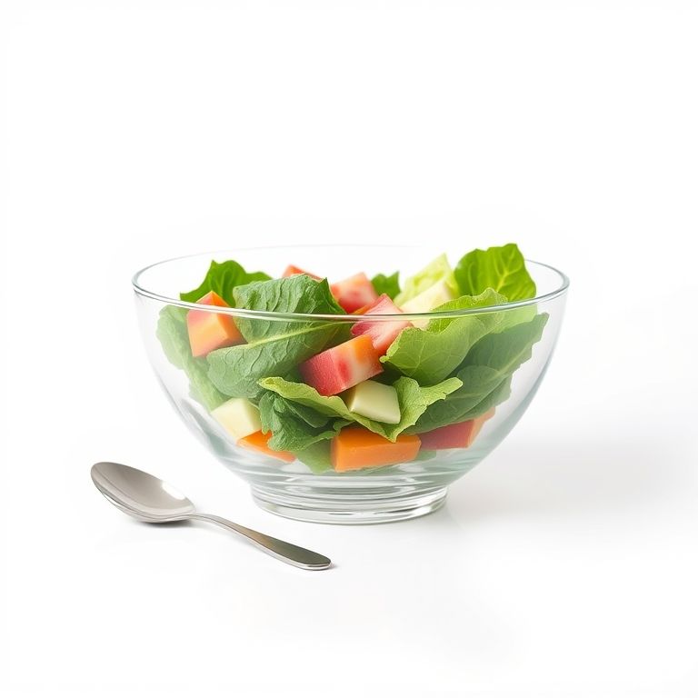 Glass Salad Bowl Set with Bamboo Servers