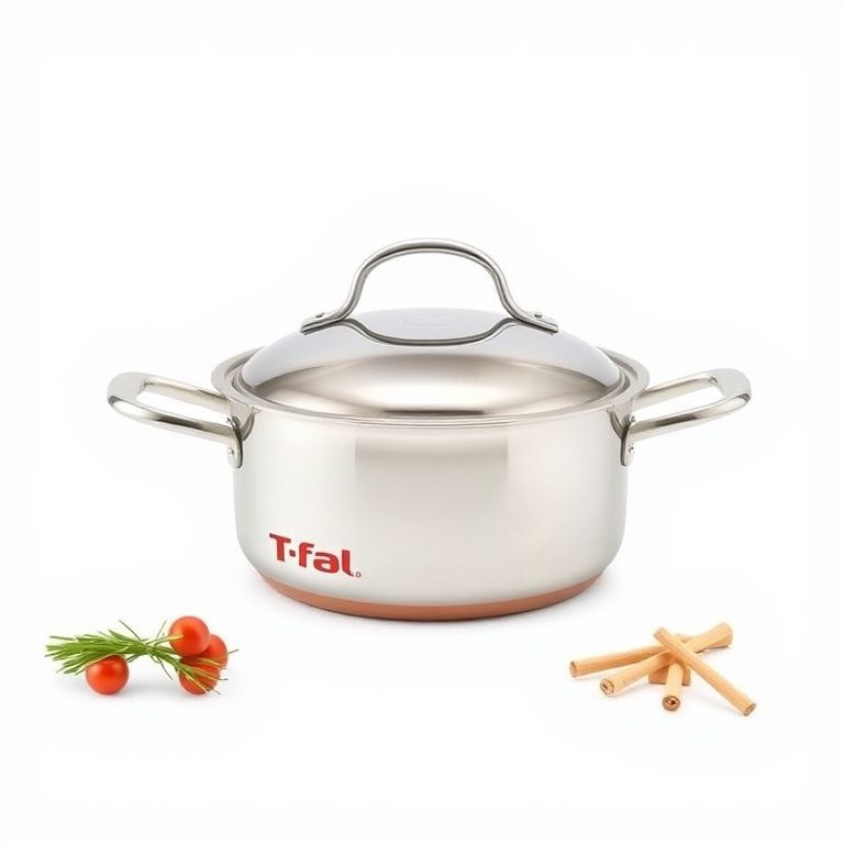 T-fal Stainless Steel Copper Bottom Saucepan with Lid, 3-Quart
