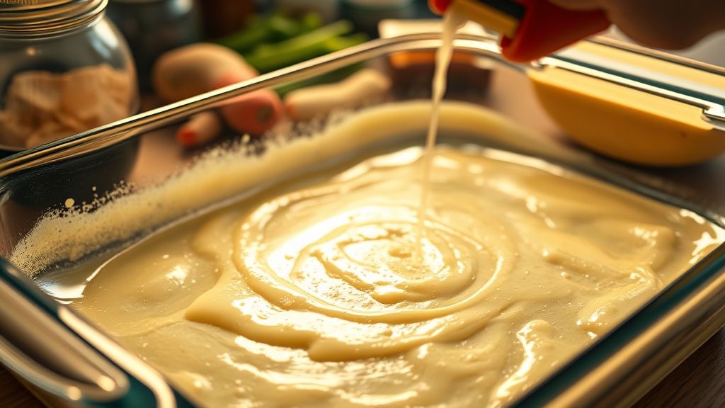 Gros plan d'un plat à gratin en train d'être graissé avant utilisation
