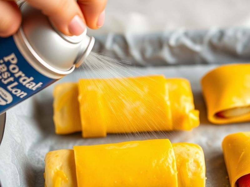 Lightly Sprayed Easy Hotdog Roll-Ups with Cheddar and Tangy Dip