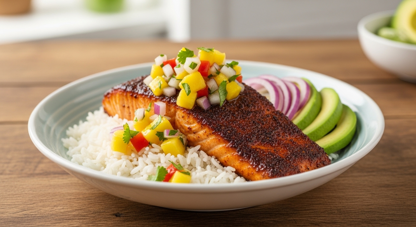 BBQ Salmon Bowls Recipe: Perfectly Cooked Flaky Salmon