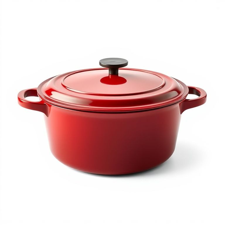 Lodge 6 Quart Enameled Cast Iron Dutch Oven, Red
