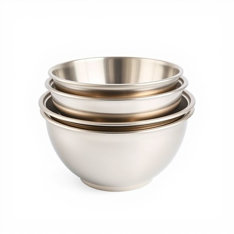 FineDine Stainless Steel Mixing Bowls (Set of 6) - Easy To Clean, Nesting Bowls for Space Saving Storage, Great for Cooking, Baking, Prepping