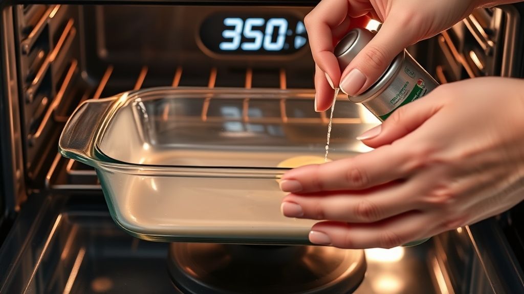 Beurrage d'un plat à four avant préchauffage du four