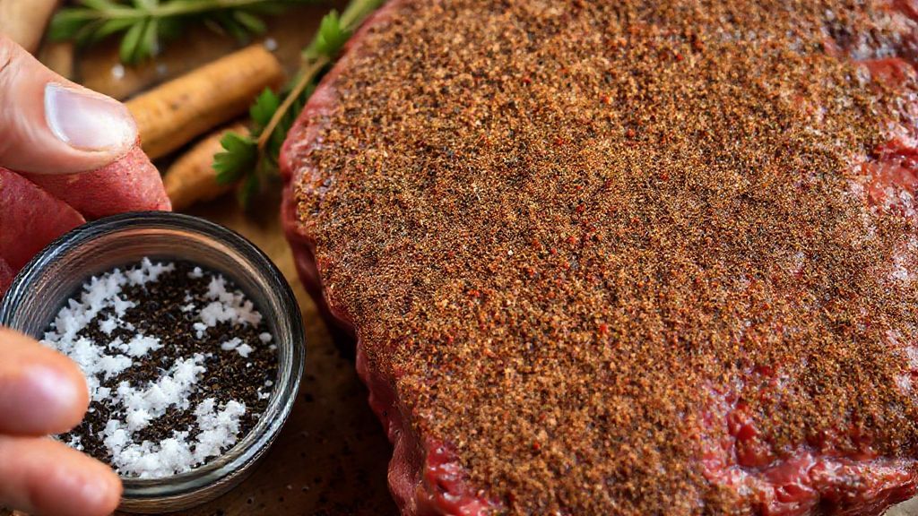 Assaisonner le rôti de bœuf chuck avec du sel, du poivre et du piment de Cayenne