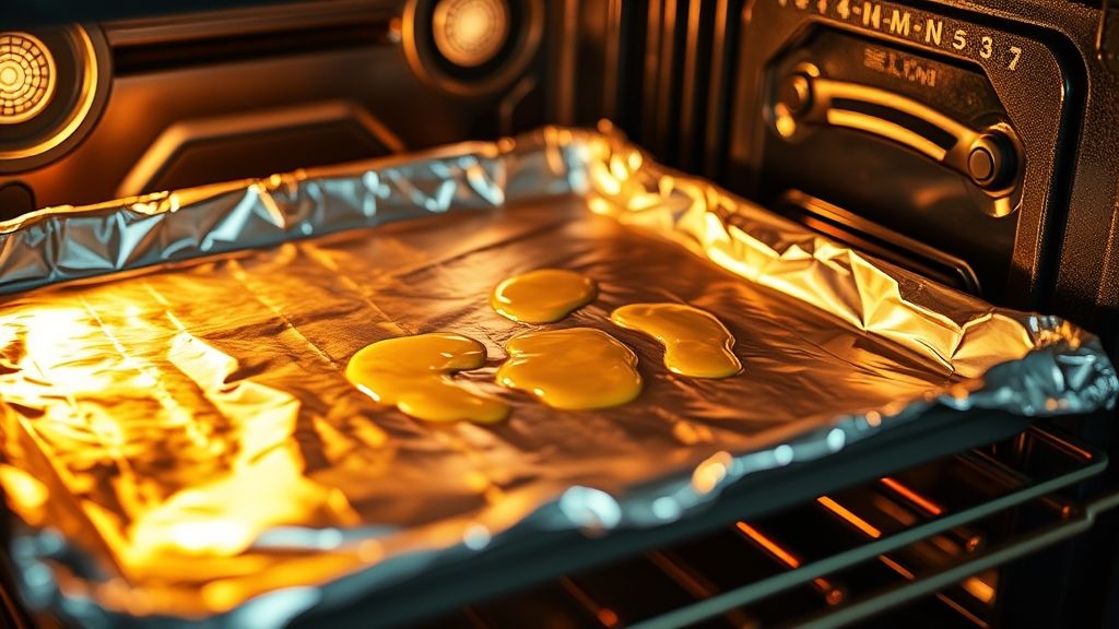 Chemisage de la plaque de cuisson avec du papier aluminium et de l'huile d'olive