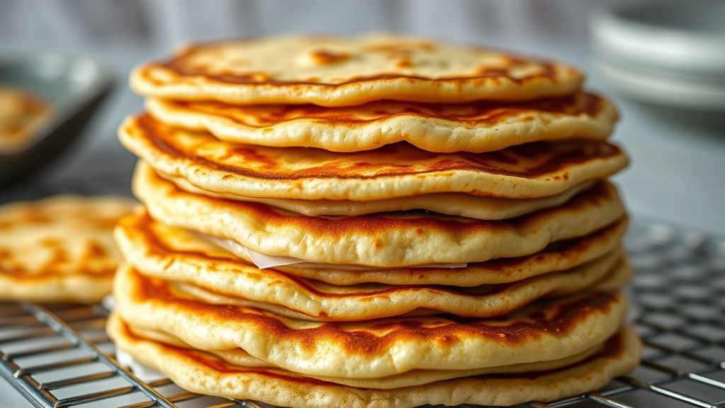Apilando pancakes Baghrir con separadores