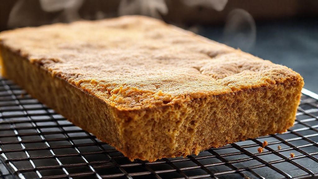 Barritas de tarta de aserrín horneadas enfriándose en la bandeja sobre una rejilla de alambre