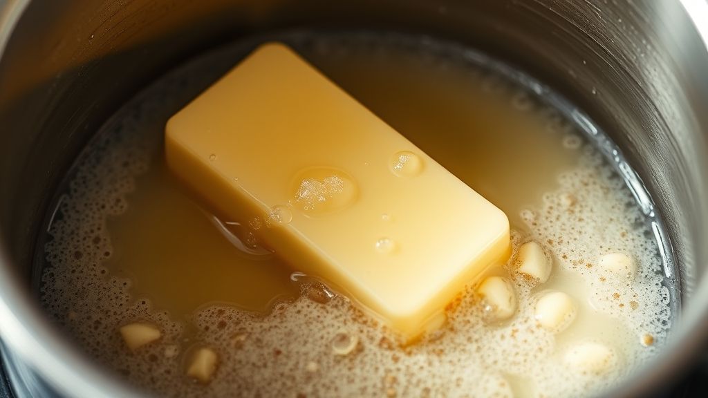 Dorando mantequilla en una cazuela