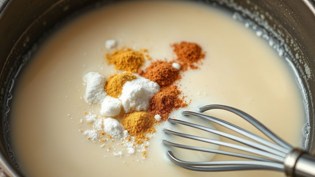 Adding seasonings to sauce