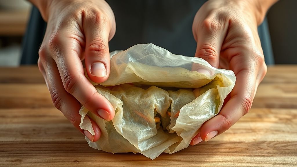 Rolling a rice paper roll