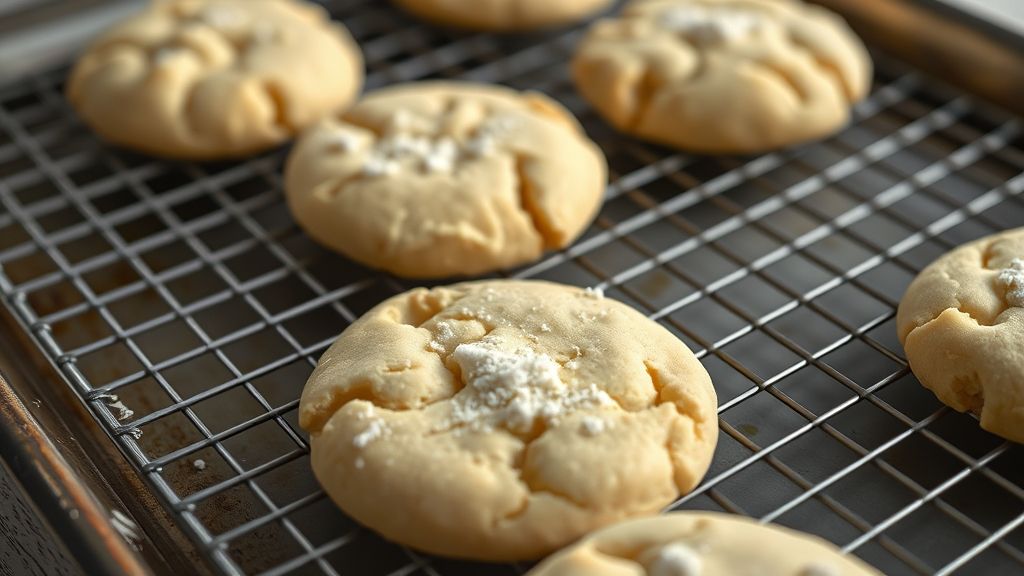 Transferring warm sugar cookies to a wire cooling rack