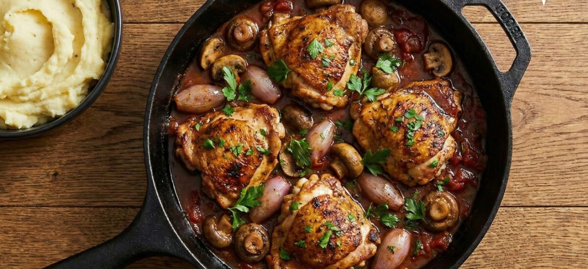 Pollo Chasseur Clásico: Receta Francesa Fácil y Sabrosa