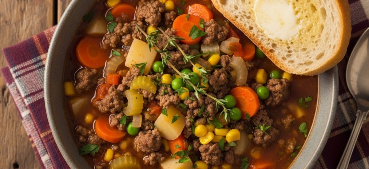 Sopa de Hamburguesa Reconfortante: Receta Clásica