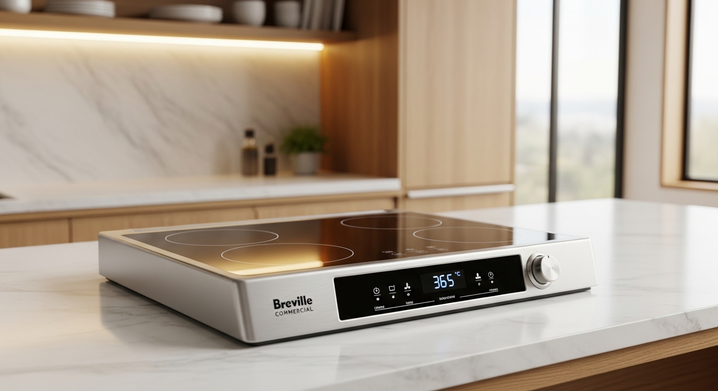 Breville Commercial Control Freak induction cooktop on a modern kitchen counter