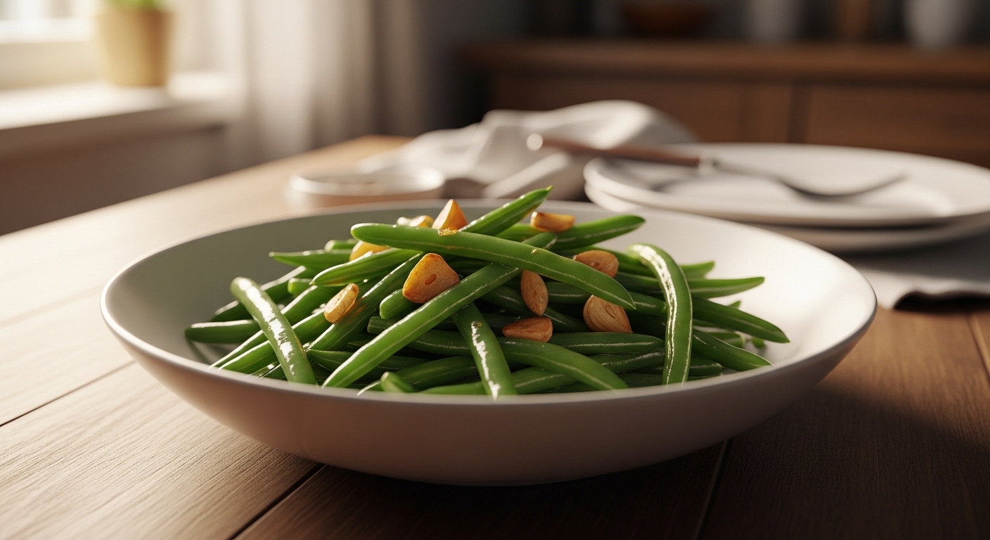 Sautéed Green Beans with Garlic Recipe: Fresh French-Style Beans