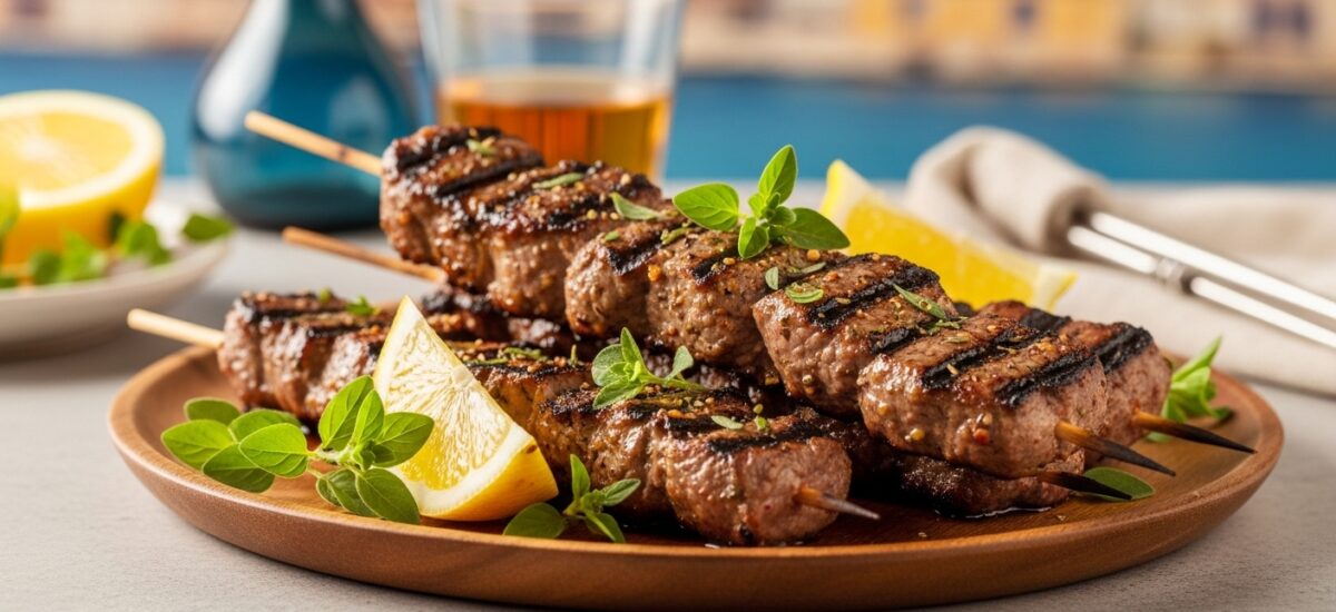 Souvlaki d’agneau : brochettes grillées à la grecque