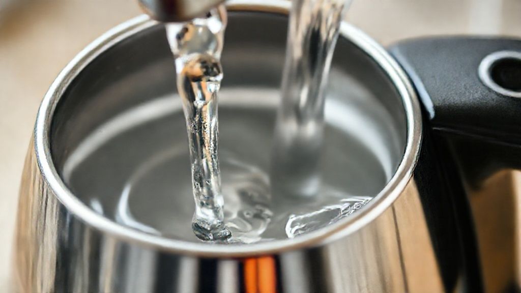 Filling an electric kettle with cold water