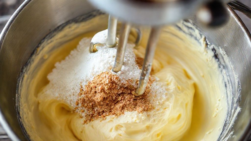 Creaming butter and sugars with an electric mixer