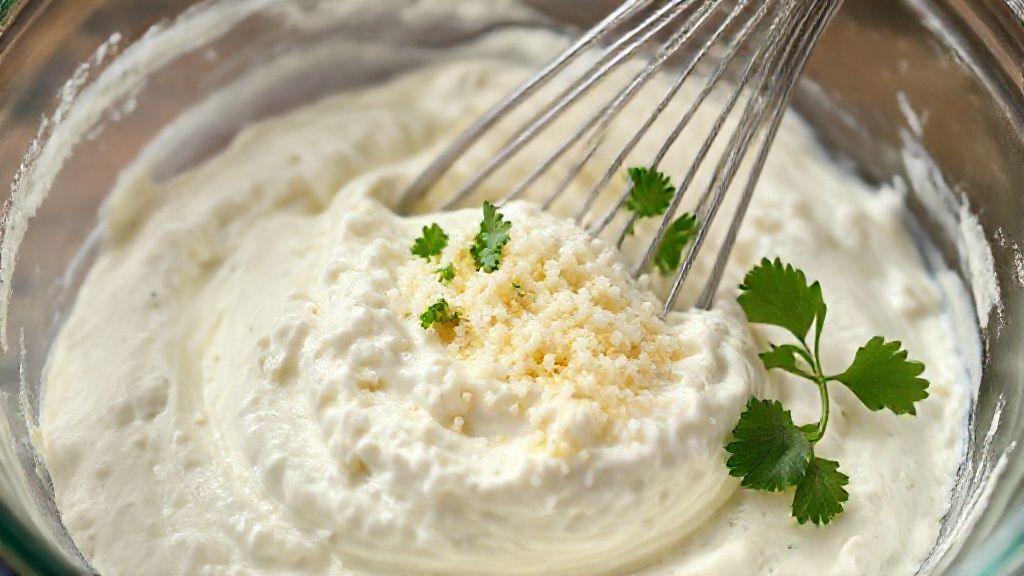 Ricotta cheese mixture in a bowl