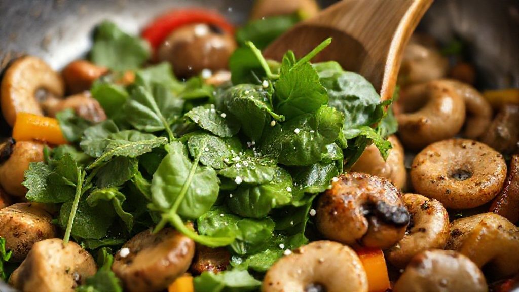 Flétrissement des épinards avec les légumes revenus