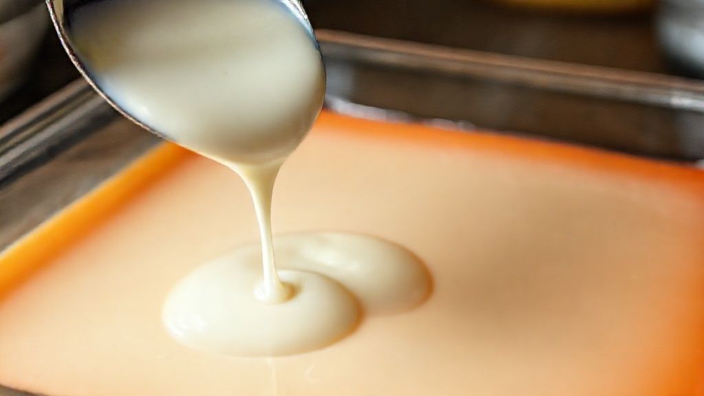Deuxième couche de gelée crémeuse ajoutée sur une couche de fruits prise