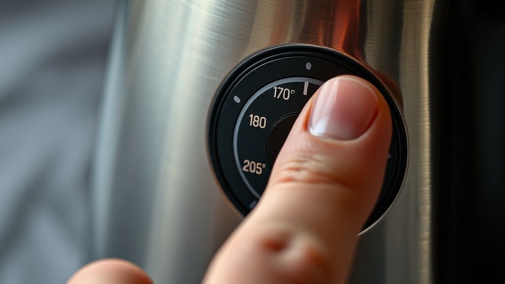 Selecting temperature on an electric kettle for hot beverage