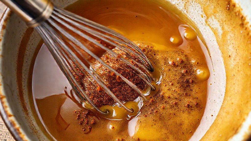 Mixing maple glaze ingredients