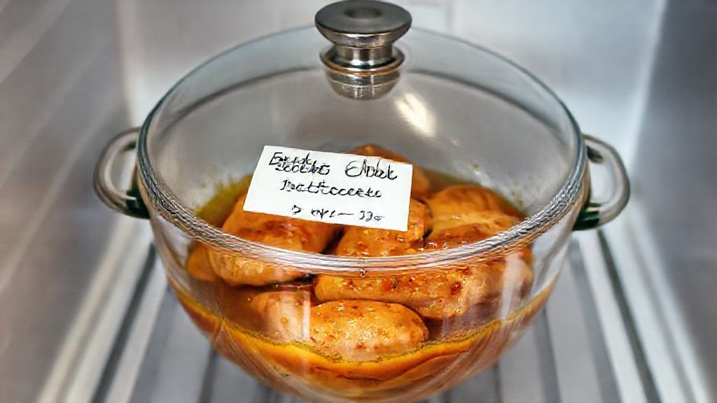 Marinated chicken in the refrigerator for overnight marinating