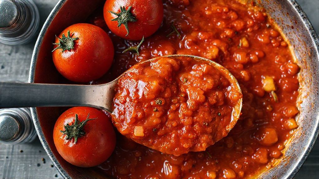 Adding canned tomatoes and breaking them down