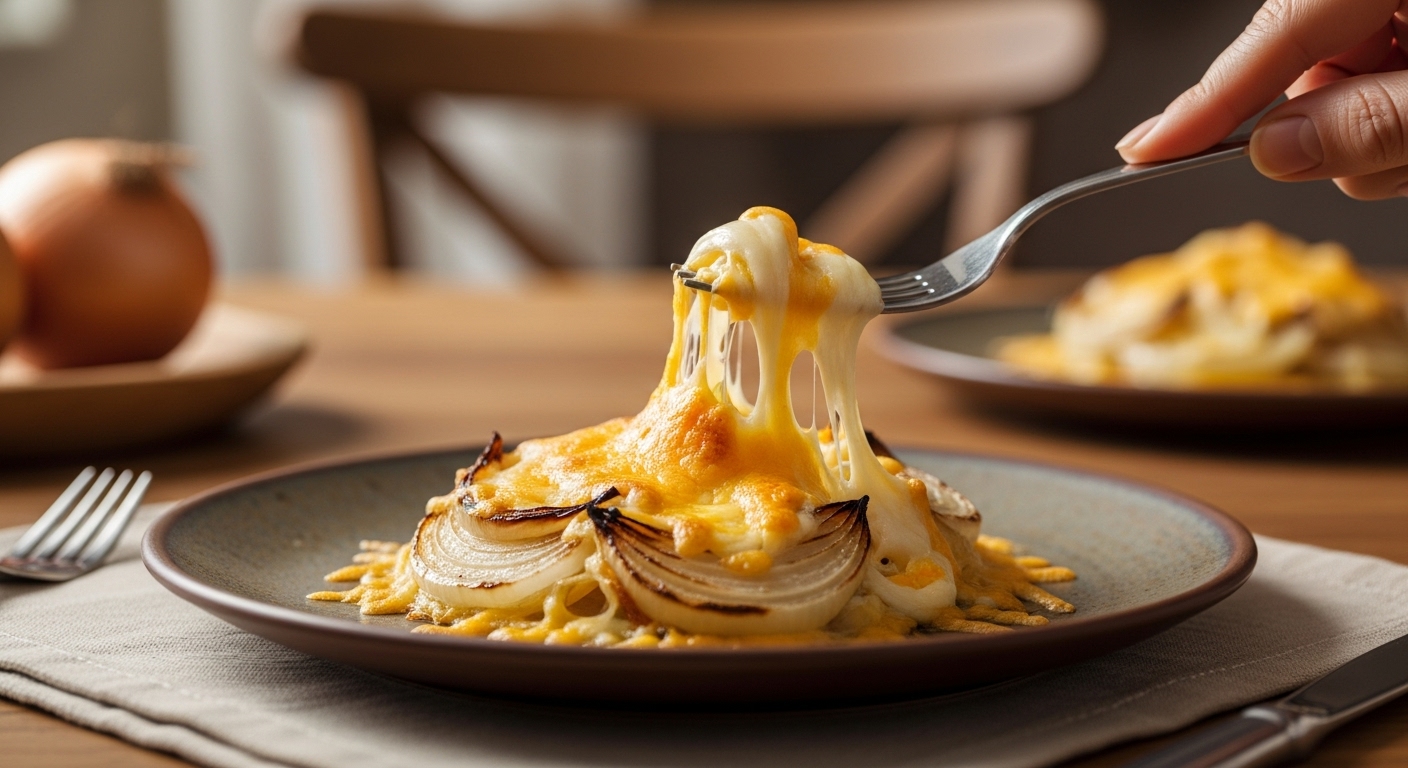 Serving of baked Tennessee Onions on a plate