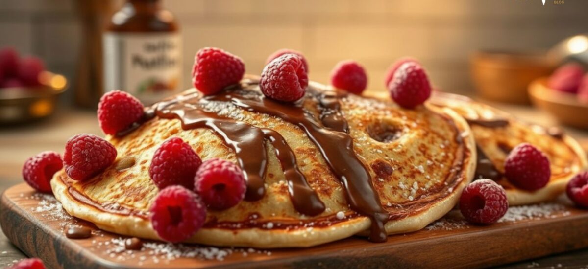 Beghrir con Nutella y Frambuesas Silvestres
