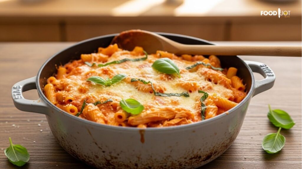 Cremiger Tomaten-Pasta-Auflauf mit Hähnchen (Ein Topf)