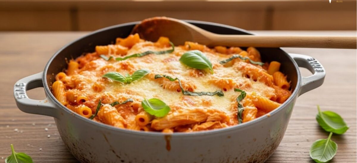 Pâtes au Four à la Tomate et au Poulet (Un seul plat)