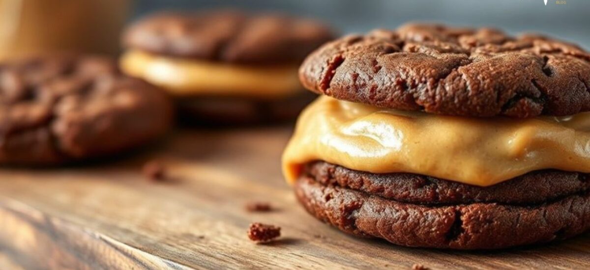 Decadent Brownie Cookie Sandwiches with Creamy Peanut Butter Frosting Re…