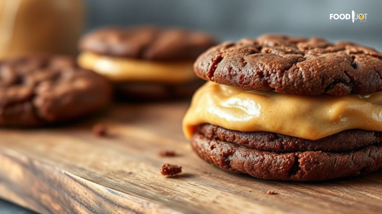 Decadent Brownie Cookie Sandwiches with Creamy Peanut Butter Frosting Re…