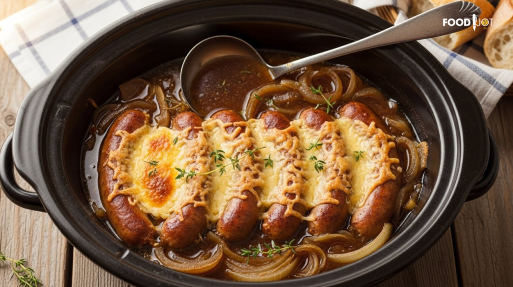 Hearty Slow Cooker French Onion Sausages: An Effortless Weeknight Delight