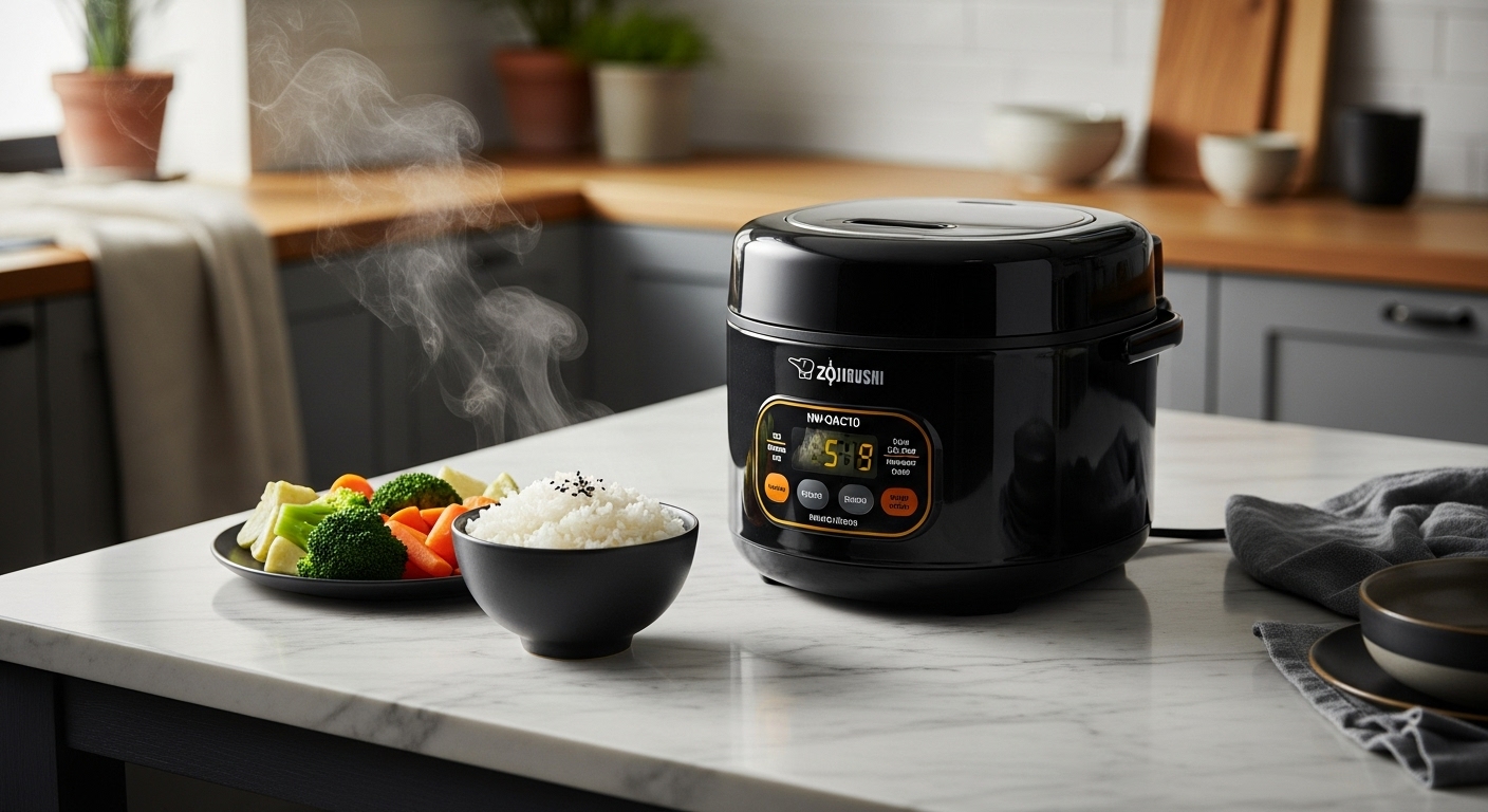 Zojirushi NW-QAC10 black 5.5-cup induction rice cooker with steam function