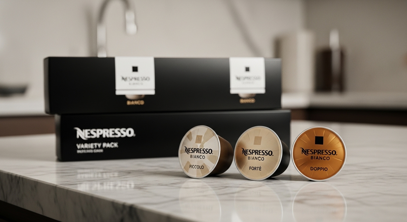 Nespresso Vertuo Line Bianco Variety Pack coffee pods designed for milk recipes