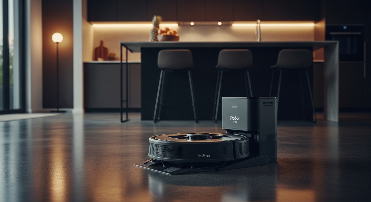 iRobot Roomba 105 Vac robot aspirateur avec station AutoEmpty dans une cuisine moderne