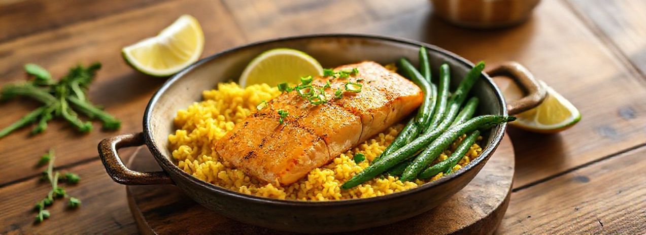 One-Pot Miso-Turmeric Salmon and Coconut Rice Recipe: Perfectly Cooked F…